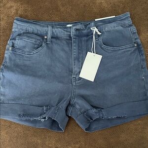 Women's Washed Blackberry Rolled Hem Denim Shorts